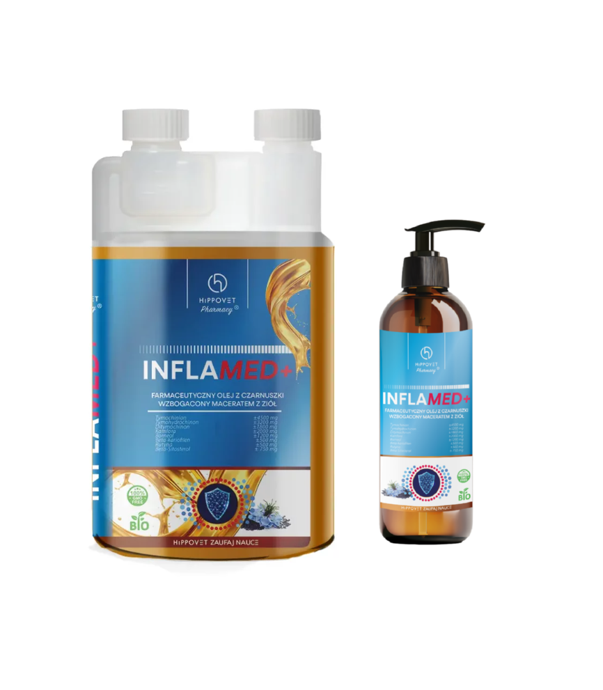 InflaMed+ Hippovet Pharmacy farmaceutyczny olej z czarnuszki dla koni na odporość